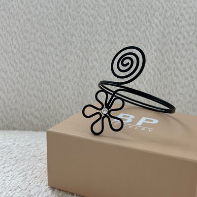 Black Floral Swirl Arm Wrap - BERNA PECI JEWELRY