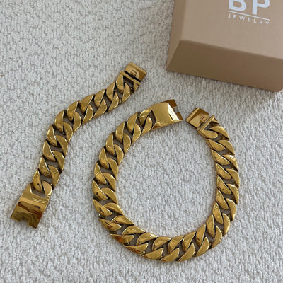 The Chunky Gold Cuban Set - BERNA PECI JEWELRY