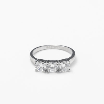 Triple Crystal Silver Band - BERNA PECI JEWELRY