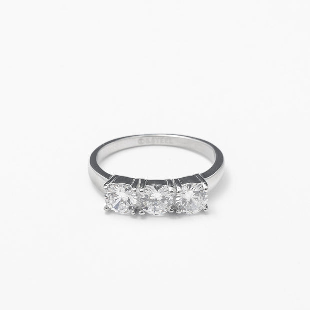 Triple Crystal Silver Band - BERNA PECI JEWELRY