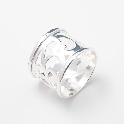 Solid Silver Chrome Swirl Band - BERNA PECI JEWELRY