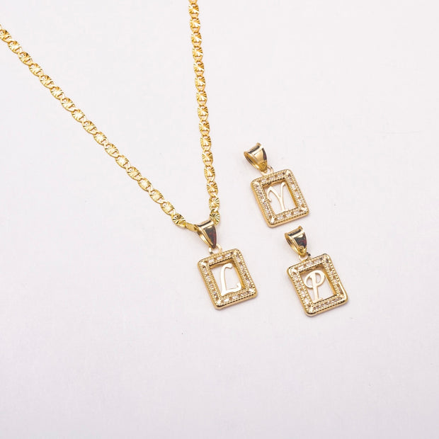 New Mini Icy 10K Solid Gold Initial Necklace - BERNA PECI JEWELRY