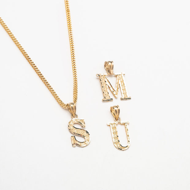 Essential 10K Sold Gold Initial Necklace - BERNA PECI JEWELRY