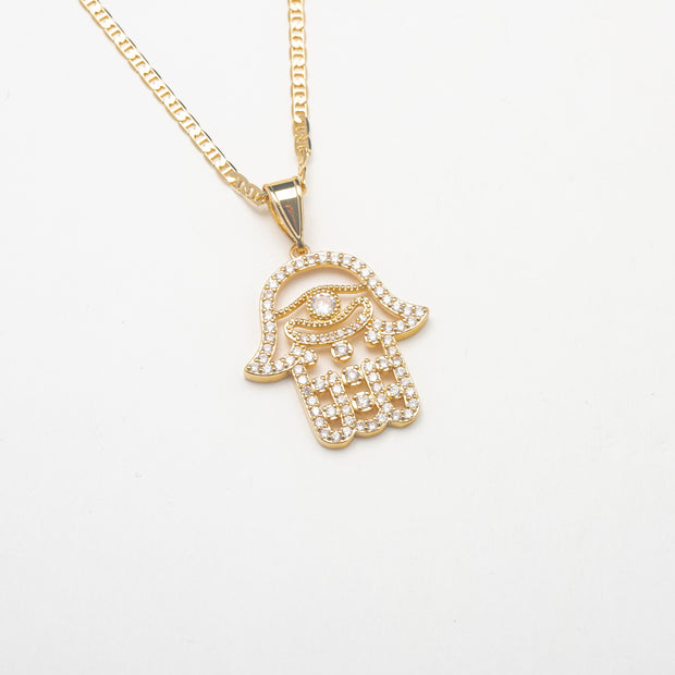Hamsa Protection Gold Necklace - BERNA PECI JEWELRY