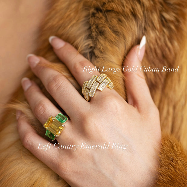 Left Canary Emerald Ring - BERNA PECI JEWELRY