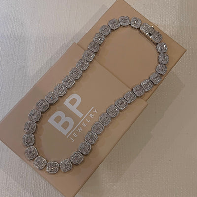 The Silver Baguette Square Tennis Chain - BERNA PECI JEWELRY