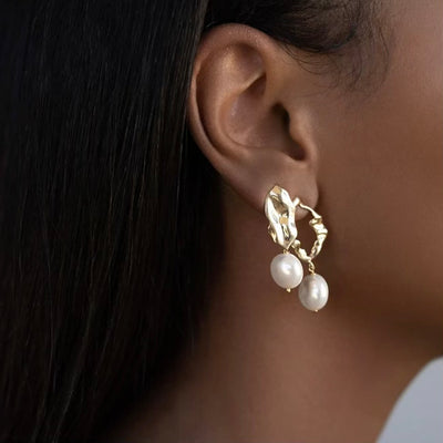 The Gold Melting Pear Set Earrings - BERNA PECI JEWELRY