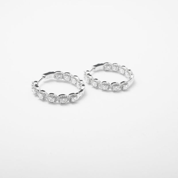 Square Style Silver Hoops - BERNA PECI JEWELRY
