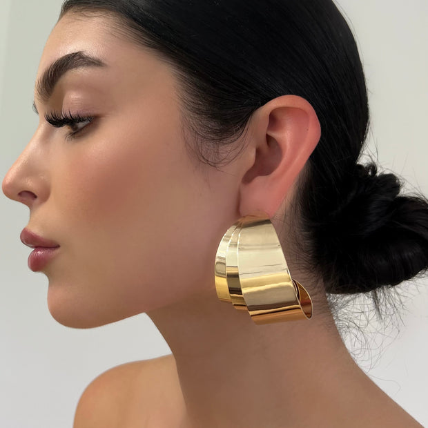 The Large Gold Layered Hoops - BERNA PECI JEWELRY