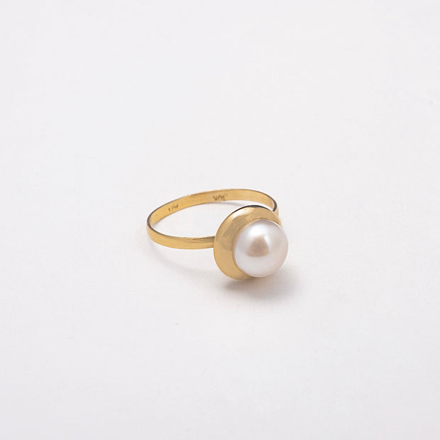 New Pearl 10K Solid Gold Ring - BERNA PECI JEWELRY