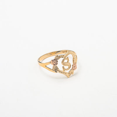 Self Love 10K Solid Gold Initial Ring - BERNA PECI JEWELRY