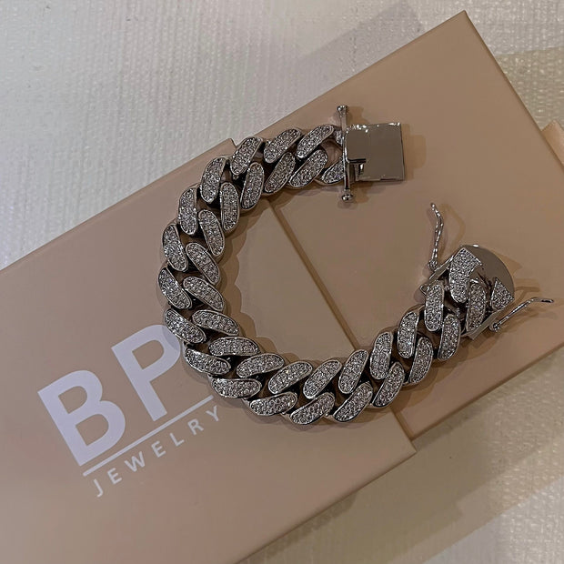 Silver Large Cuban Bracelet - BERNA PECI JEWELRY