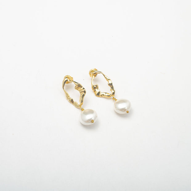 Melted Pearl Earrings - BERNA PECI JEWELRY