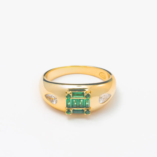 Solid Gold Princess Emerald Band - BERNA PECI JEWELRY