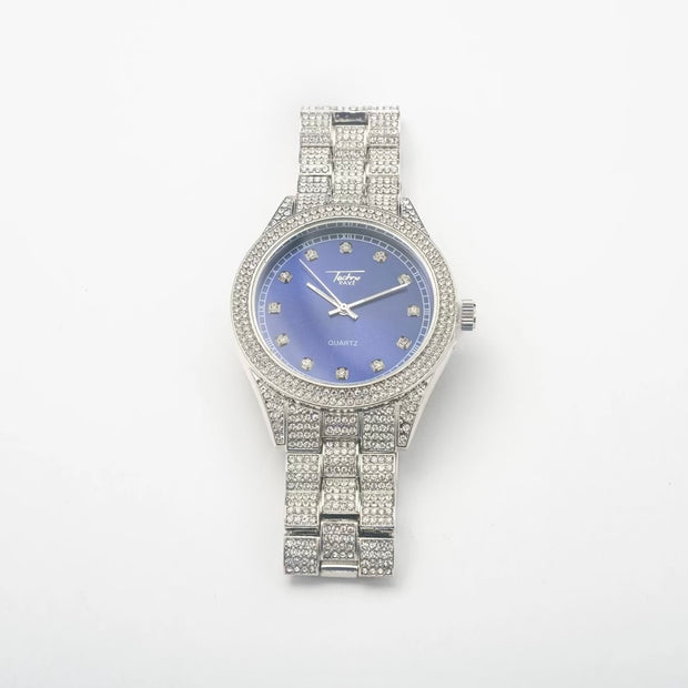 Silver Blue Face Classic Watch - BERNA PECI JEWELRY