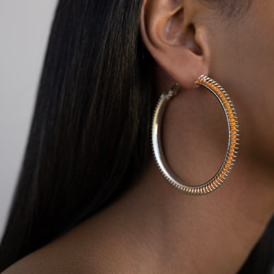 The Chrome Orange Spring Hoops - BERNA PECI JEWELRY