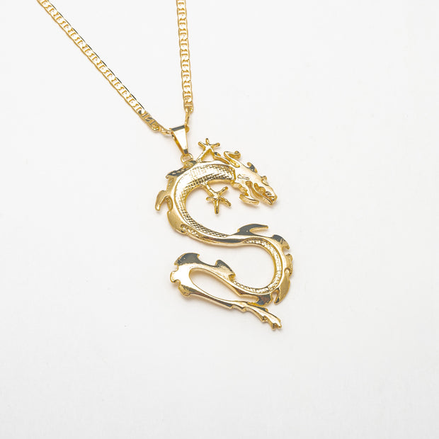 Gold Spike Dragon Necklace - BERNA PECI JEWELRY
