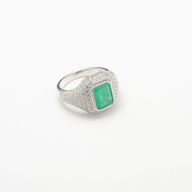 Emerald Center Stone Ring - BERNA PECI JEWELRY