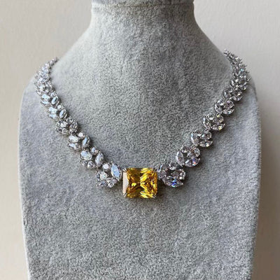 Handmade Princess Canary Crystal Necklace - BERNA PECI JEWELRY