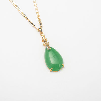 Large Simplistic Jade Necklace - BERNA PECI JEWELRY