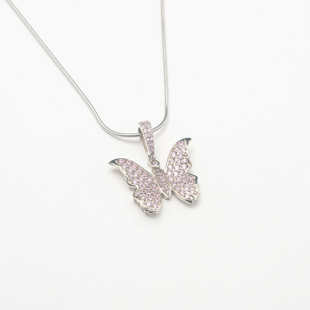Light Pink Butterfly Necklace - BERNA PECI JEWELRY