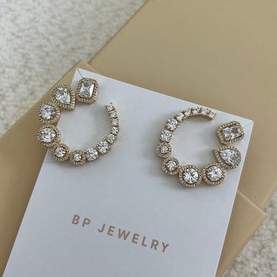 The Gold Crystal Loops Earrings - BERNA PECI JEWELRY