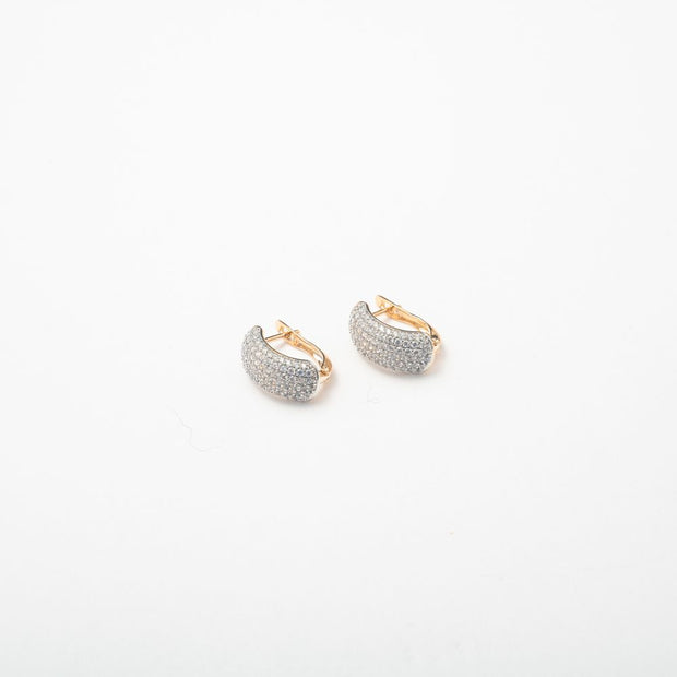 Gold Twist Crystal Earrings - BERNA PECI JEWELRY