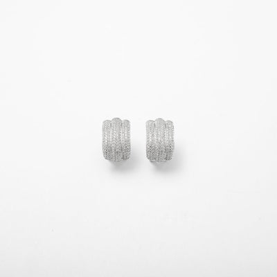 Iced Out Silver Cuff Earrings - BERNA PECI JEWELRY
