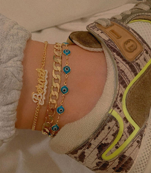 Turquoise Protection Anklet - BERNA PECI JEWELRY