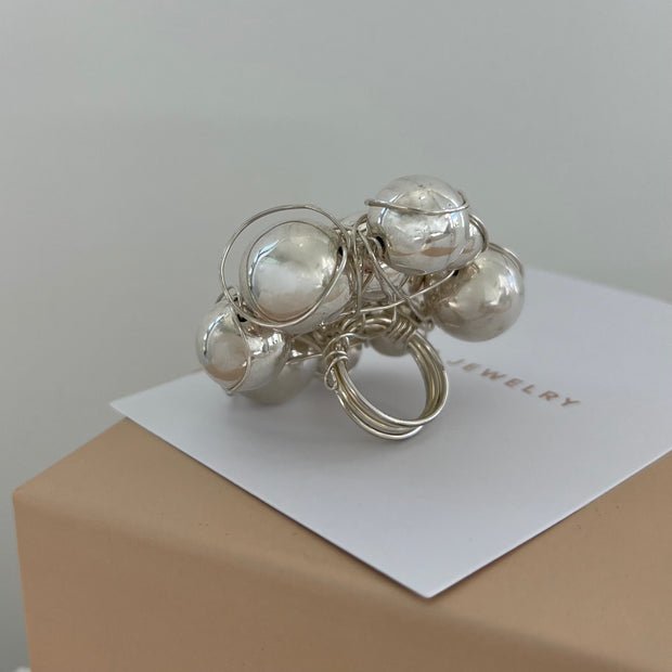 The Statement Chrome Ball Wrapped Ring - BERNA PECI JEWELRY
