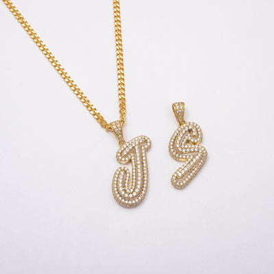 New Icy 10k Solid Gold Initial Necklace - BERNA PECI JEWELRY