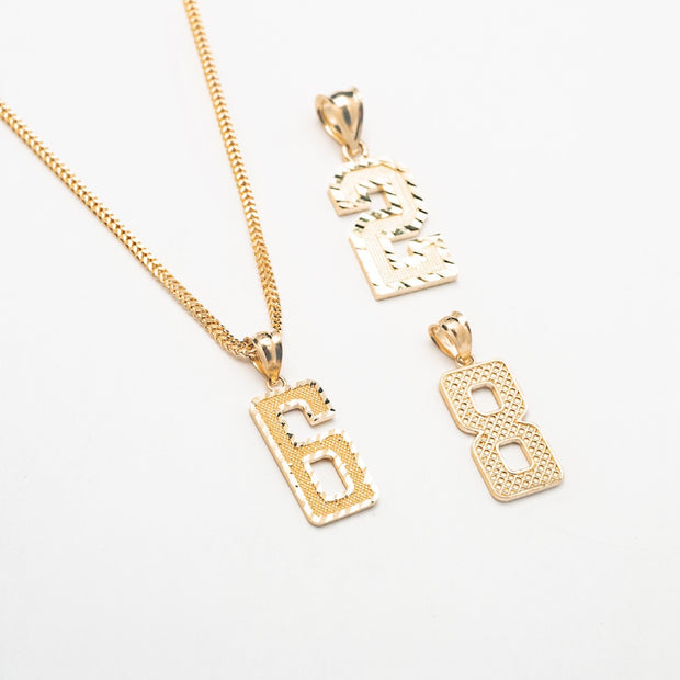 10K Solid Gold Number Necklace - BERNA PECI JEWELRY