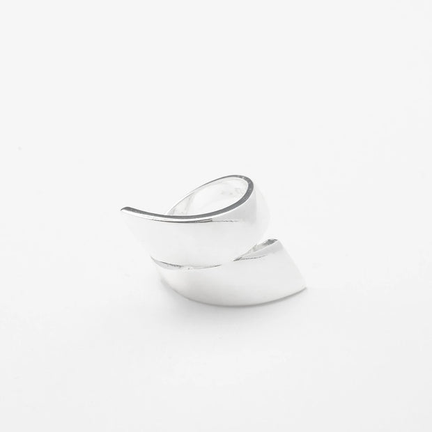 Silver Solid Folded Ring - BERNA PECI JEWELRY