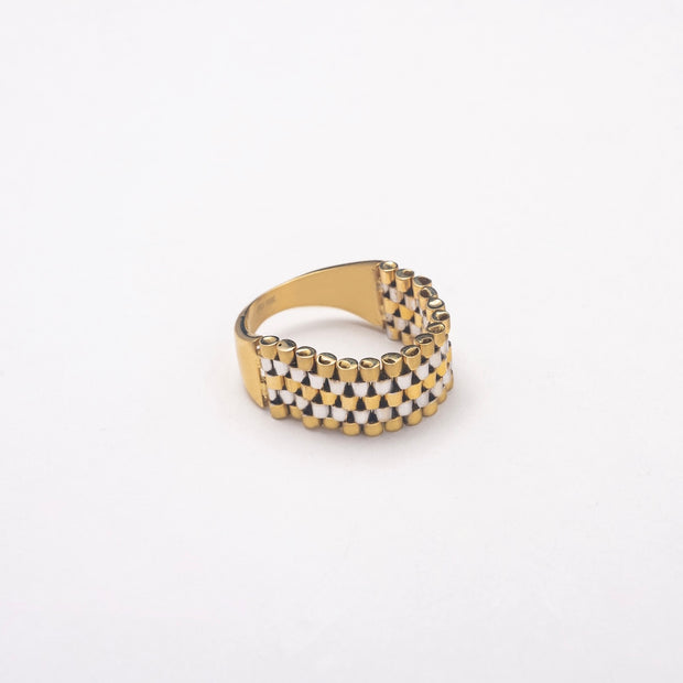 New Two Tone Links 10K Solid Gold Ring - BERNA PECI JEWELRY