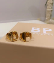 Custom Gold Initial Ring - BERNA PECI JEWELRY