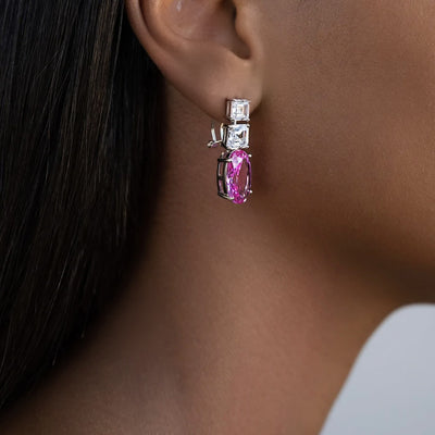 The Elegant Pink Crystal Earrings