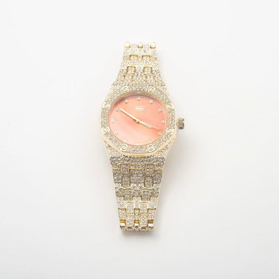 New Gold Icy Red Face Watch - BERNA PECI JEWELRY