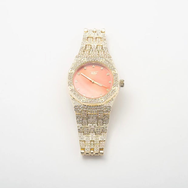 New Gold Icy Red Face Watch - BERNA PECI JEWELRY
