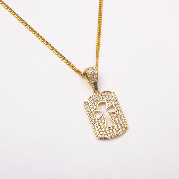 New Cross ID 10K Solid Gold Necklace - BERNA PECI JEWELRY