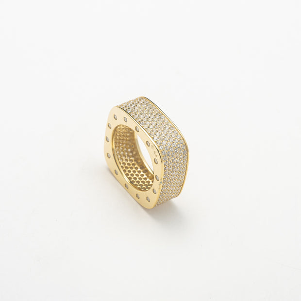Gold Crystal Icy Ring - BERNA PECI JEWELRY