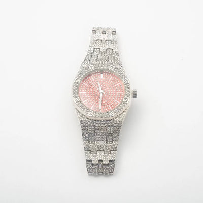 New Silver Icy Red Face Watch - BERNA PECI JEWELRY