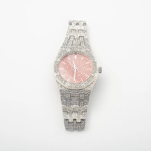 New Silver Icy Red Face Watch - BERNA PECI JEWELRY