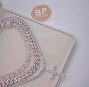 All Around Silver Diamond Link Necklace - BERNA PECI JEWELRY