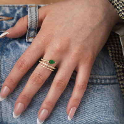 Gold Emerald Wrap Ring - BERNA PECI JEWELRY