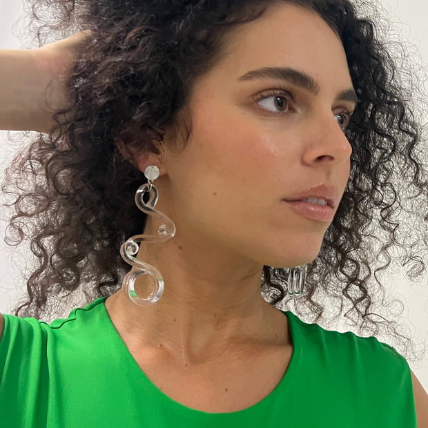 The Crystal Clear Zigzag Earrings - BERNA PECI JEWELRY