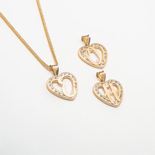 I Love You 10k Solid Gold Initial Necklace - BERNA PECI JEWELRY