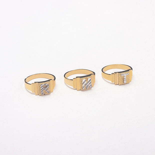 New Mini Half Finger 10K Solid Gold Initial Ring - BERNA PECI JEWELRY