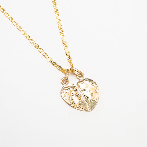 10K Solid Gold Face to Face Necklace - BERNA PECI JEWELRY