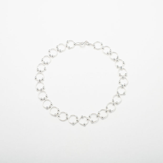 Silver Chrome Circular Anklet - BERNA PECI JEWELRY