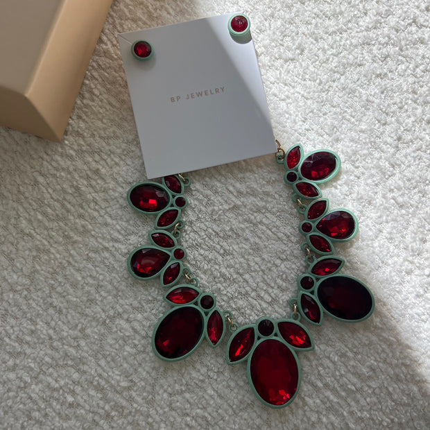 Red Ruby Crystal Necklace - BERNA PECI JEWELRY